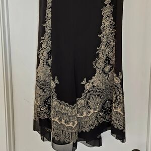 Black Silk Skirt, Lined, Size 12, Spirit by Coldwater Creek